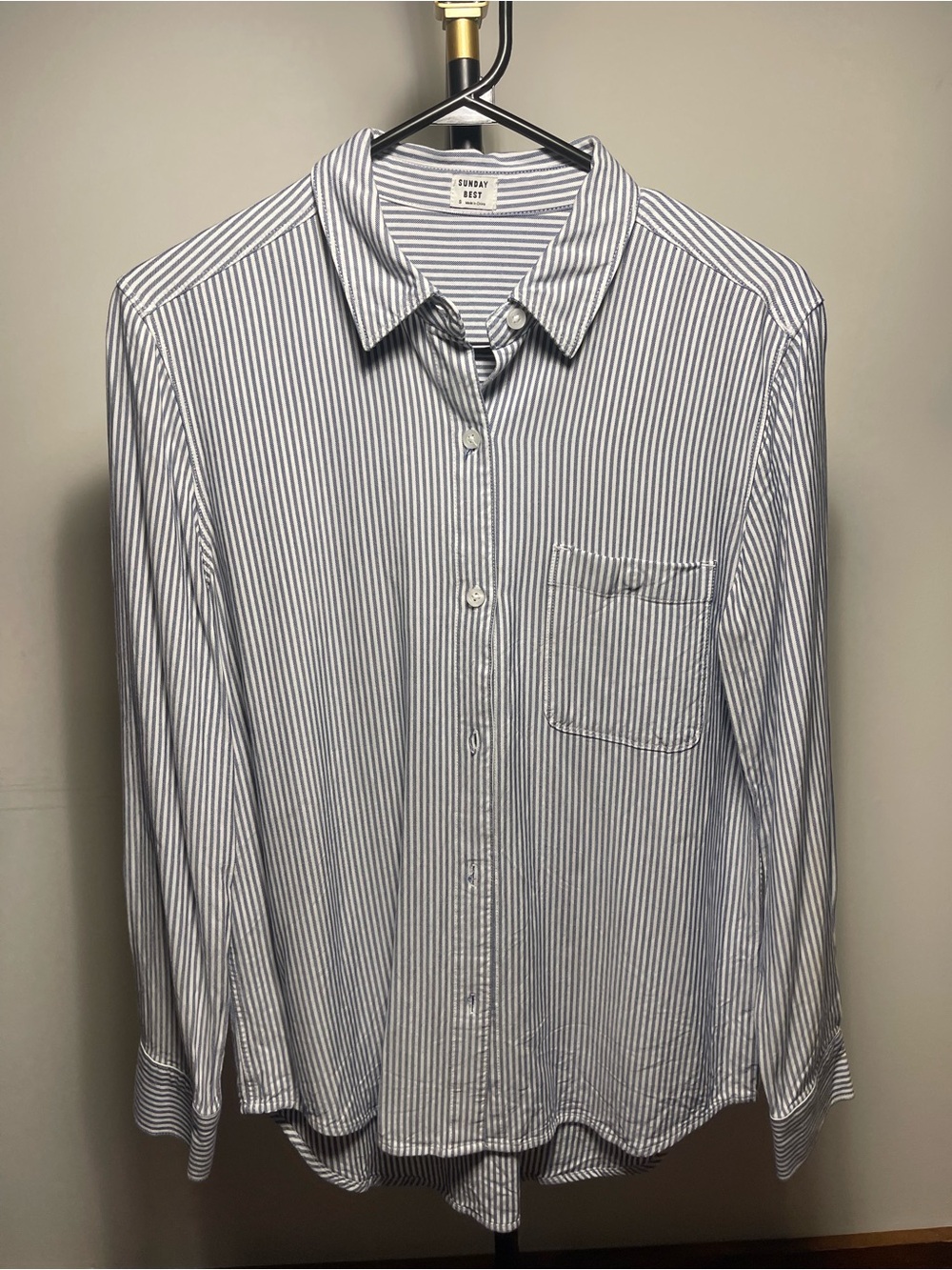 Sunday Best Blue and White Striped Button-Down Shirt